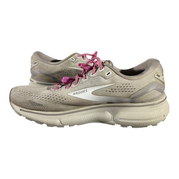 Brooks Ghost 15 Women’s Size 8 Running Shoes Gray Pink Cushioned Sneakers - Picture 6 of 8